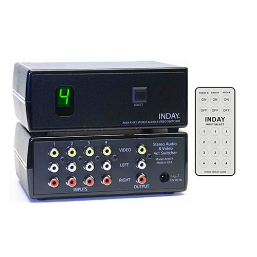4x1 Stereo Audio & Composite Video Switcher
