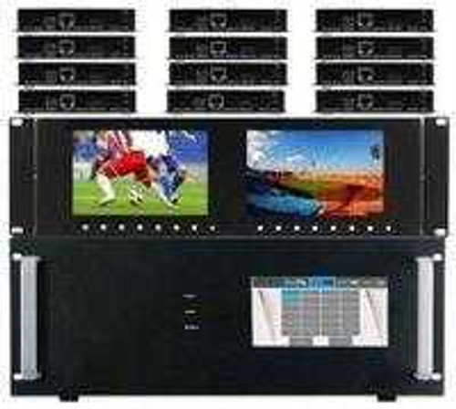 4K 6x12 HDMI Matrix Switcher w/Dual Monitors & HDBaseT CAT6 Extenders