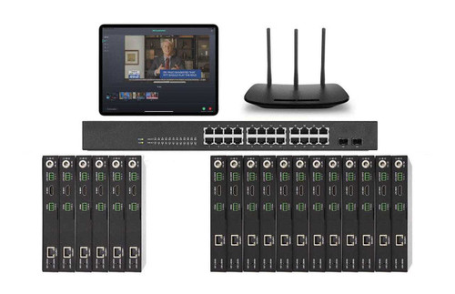 POE 6x12 HDMI Over IP Matrix Switcher w/iPad Real Time Video Preview