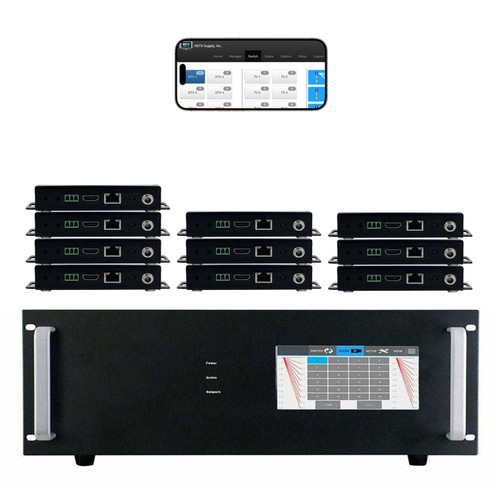 WolfPack 4K 30 Hz 8x10 HDMI Matrix Switcher w/Touch Screen & HDMI over CAT6 Extenders
