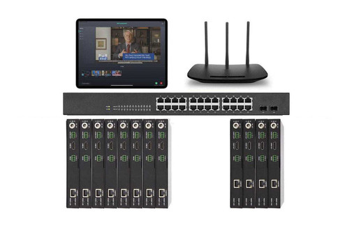 POE 8x4 HDMI Over IP Matrix Switcher w/Real Time iPad Video Preview