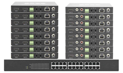 PoE 8x8 AV Over IP Matrix Switch w/W10 Control