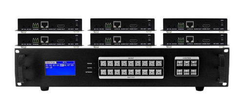 4K 9x6 HDMI Matrix Switcher over CAT6 with Apps