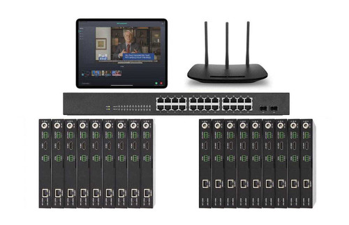 POE 9x9 HDMI Over IP Matrix Switcher w/Real Time iPad Video Preview