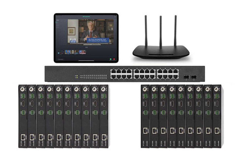 POE 10x9 HDMI Over IP Matrix Switcher w/Real Time iPad Video Preview