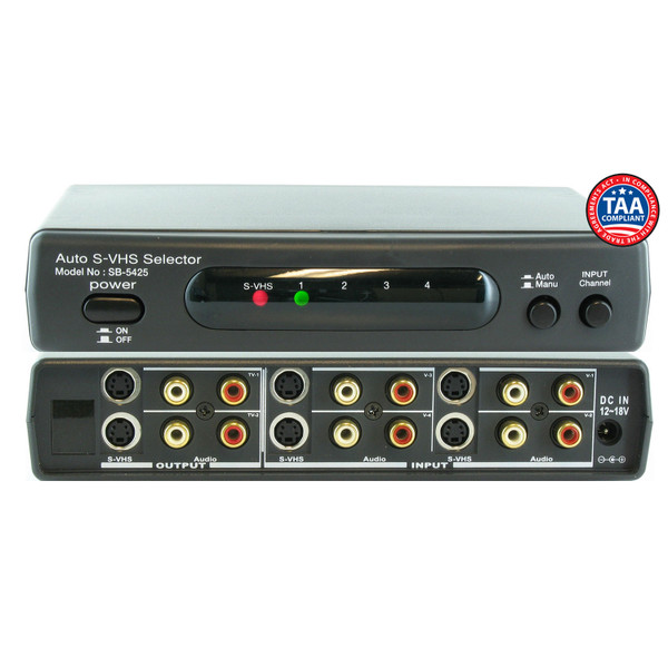 Shinybow SB-5425 4x2 Auto S-Video/Audio Switcher