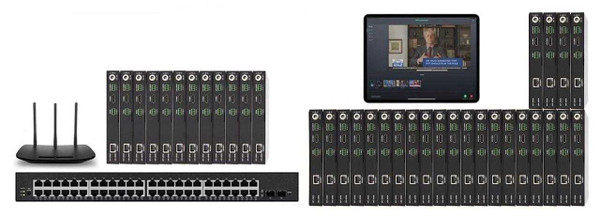 POE 12x24 HDMI Over IP Matrix Switcher w/Real Time iPad Video Preview