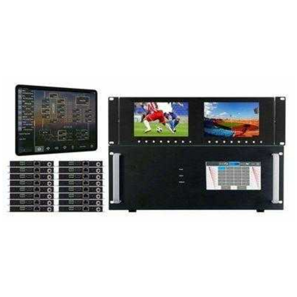 Sports Bar 4K 12x16 HDMI Matrix Switch over CAT6 w/iPad DirecTV Control