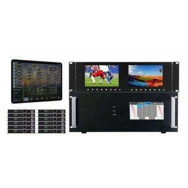 Sports Bar 4K 4x12 HDMI Matrix Switch over CAT6 w/iPad DirecTV Control