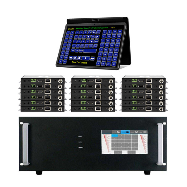 Sports Bar 4K 30 Hz 4x18 HDMI Matrix Switch over CAT6 w/iPad DirecTV Control