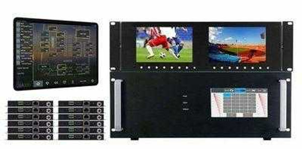 Sports Bar 4K 5x12 HDMI Matrix Switch over CAT6 w/iPad DirecTV Control