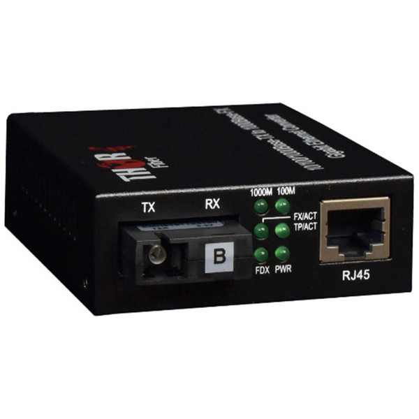 Thor Broadcast F-GET-TRS-B 10/100/1000 Mbps 1 Fiber Media Converter