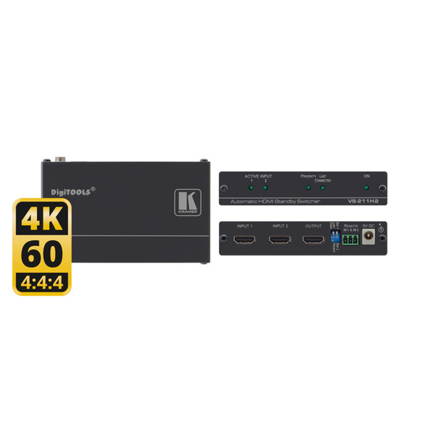 Kramer VS-211H2 2:1 UHD Low-Cost Auto Switcher