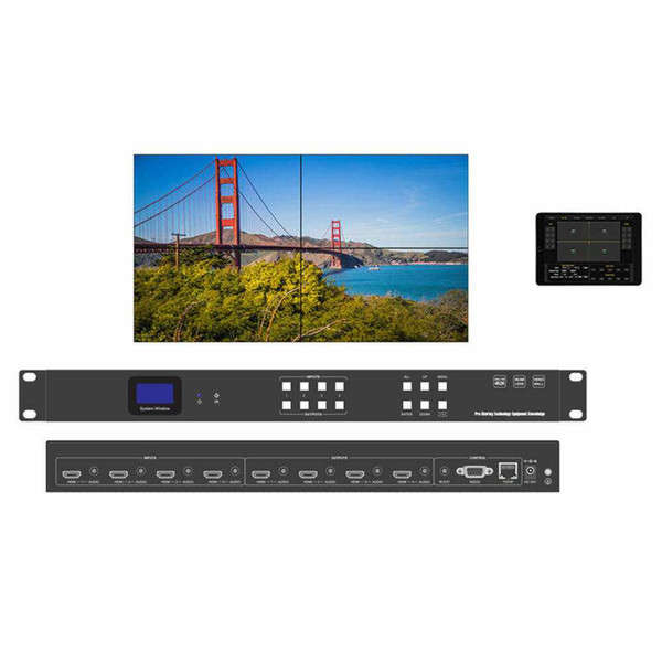 4K 30 Hz 4X4 HDMI Matrix with Video Wall Processing & Seamless Switching