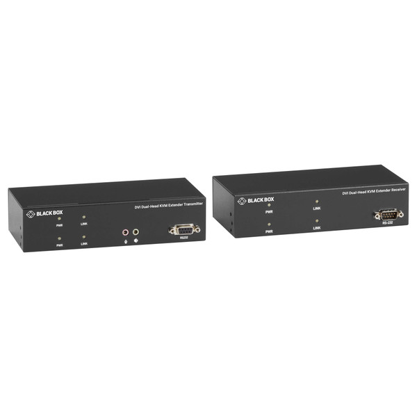 Black Box KVXLC-200-R2 KVM Extender over CATx - Dual-Head, DVI-D, USB 2.0, Serial, Audio