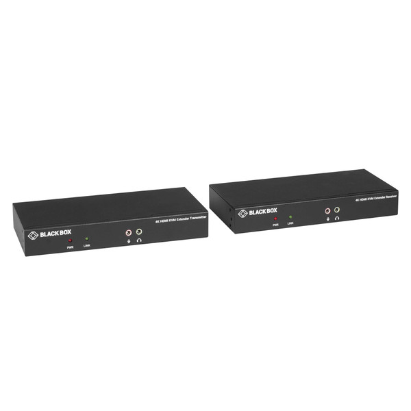 Black Box KVXLCHF-100 KVM Extender Fiber - 4K SH HDMI USB 2.0 Serial Audio Local Video