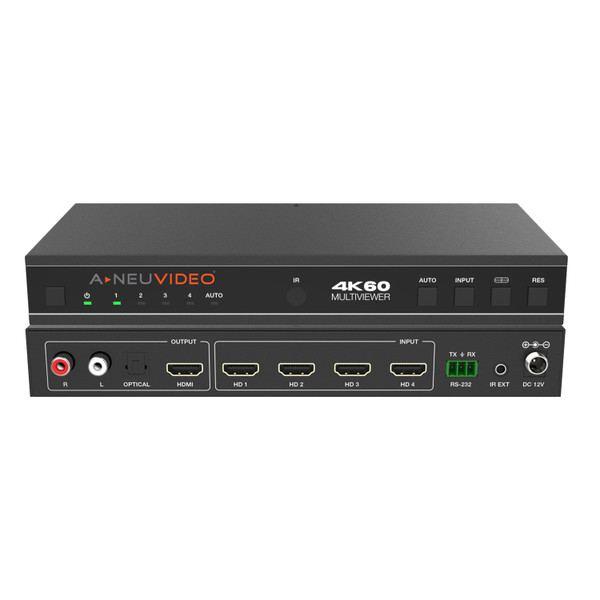A-Neuvideo ANI-PIP-41UHD 4x1 4K60 UHD Quad/PiP/PoP Multiviewer Seamless Video Switcher