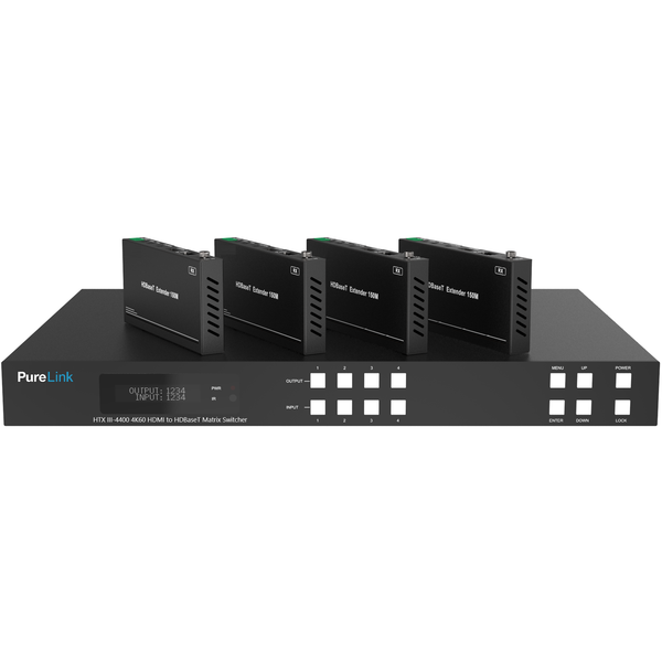 PureLink HTX III-4400 4×4 4K60 HDMI to HDBaseT/HDMI Matrix Switcher