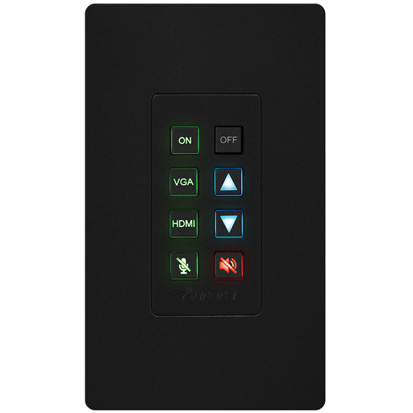 Aurora Multimedia DXB-8i-G2-B 8-Button 1-Gang Backlit Button Control Pad (Black)