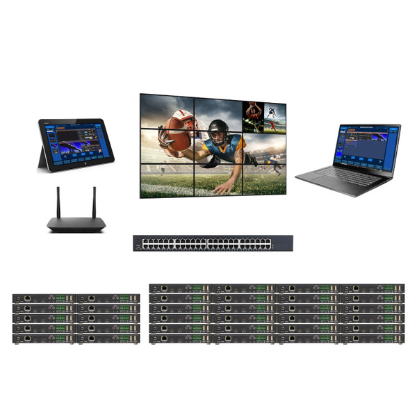 4K 30 Hz 10x24 AV Over IP POE Matrix Switch