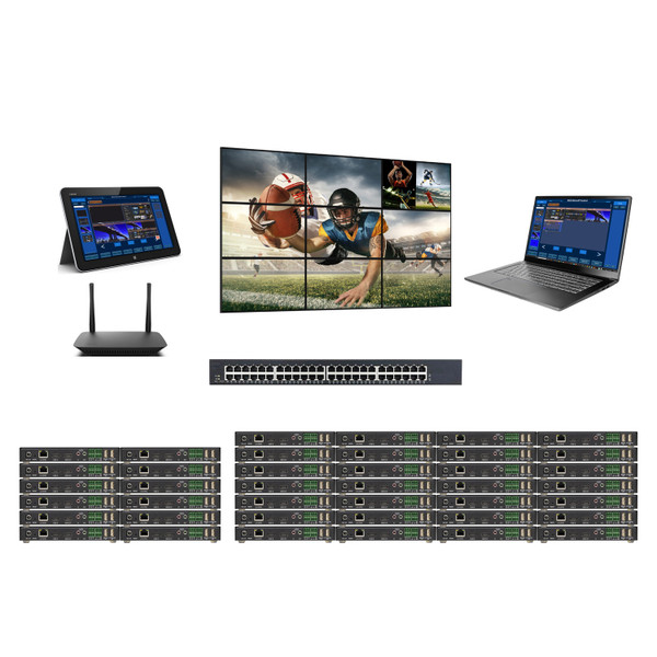 4K 30 Hz 12x28 AV Over IP POE Matrix Switch