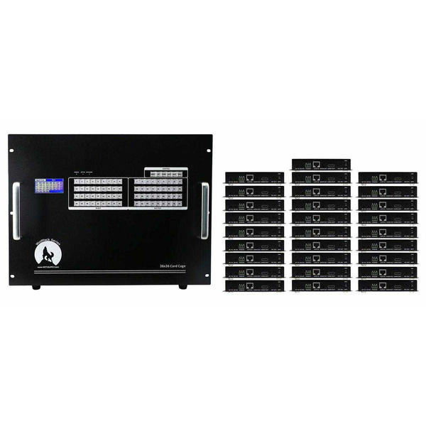 4K 18x28 HDMI Matrix HDBaseT Switcher w/28-HDBaseT Receivers & Apps