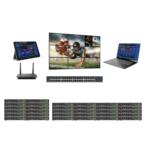 4K 30 Hz 12x20 AV Over IP POE Matrix Switch