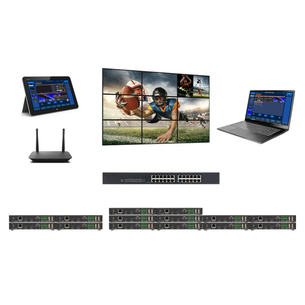 4K 30 Hz 4x10 AV Over IP POE Matrix Switch