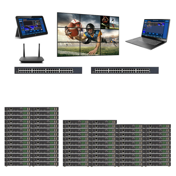 4K 30 Hz 28x42 AV Over IP POE Matrix Switch