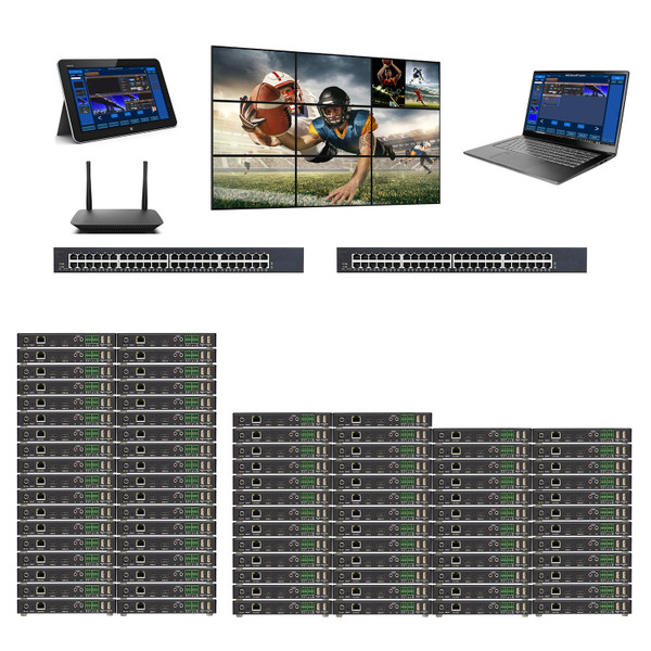 4K 30 Hz 36x50 AV Over IP POE Matrix Switch