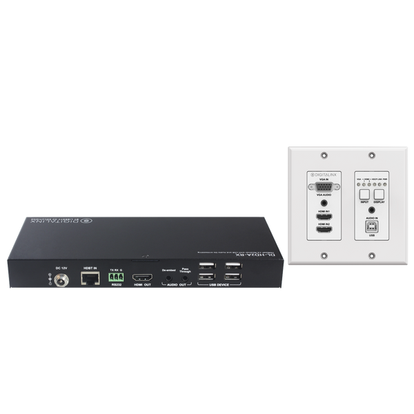 DigitaLinx DL-HDBT2-WP-KIT-BSTK HDMI & VGA HDBaseT Wall Plate Extension Set with USB