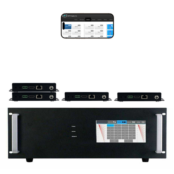 WolfPack 4K 30 Hz 18x4 HDMI Matrix Switcher w/Touch Screen & HDMI over CAT6 Extenders