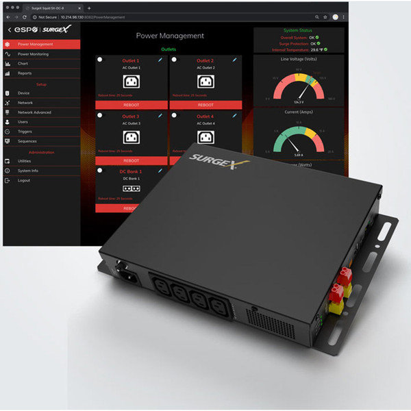 SurgeX SX-DC-8-1224-120 Surge Protector & Power Management System, 12V & 24V DC