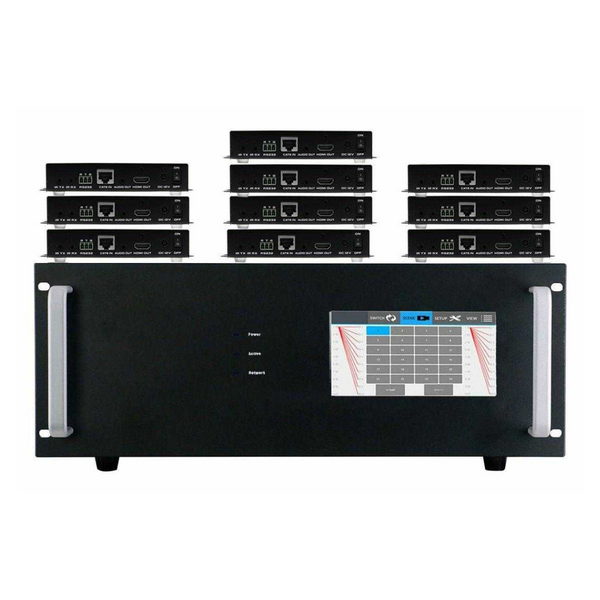 WolfPack 4K 30 Hz 1x10 HDMI HDBaseT Splitter w/10-HDBaseT Receivers & Out Control to 330'