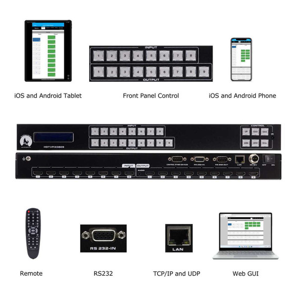 Sports Bar 4K 30 Hz 8x9 HDMI Matrix Switcher with Apps & WEB GUI - $700