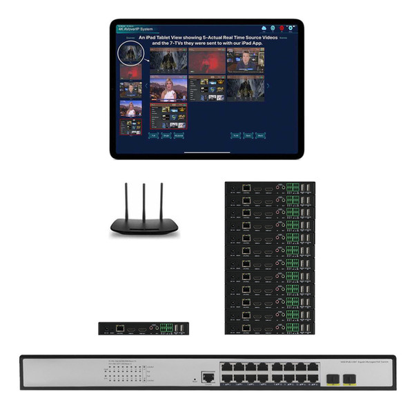 1x12 4K 30 Hz POE HDMI Over LAN Splitter w/Real Time iPad Video Preview