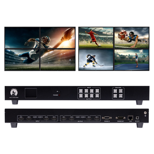 WolfPack 1080p 4X4  Seamless HDMI Video Wall Matrix Switch w/16-Scenes Support & Bezel Correction
