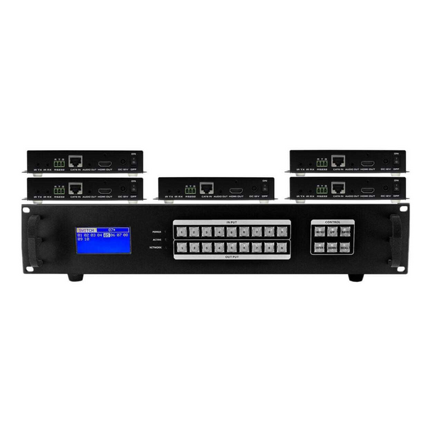 WolfPack 4K 30 Hz 1x5 HDMI HDBaseT Splitter w/5-HDBaseT Receivers & Out Control to 330'