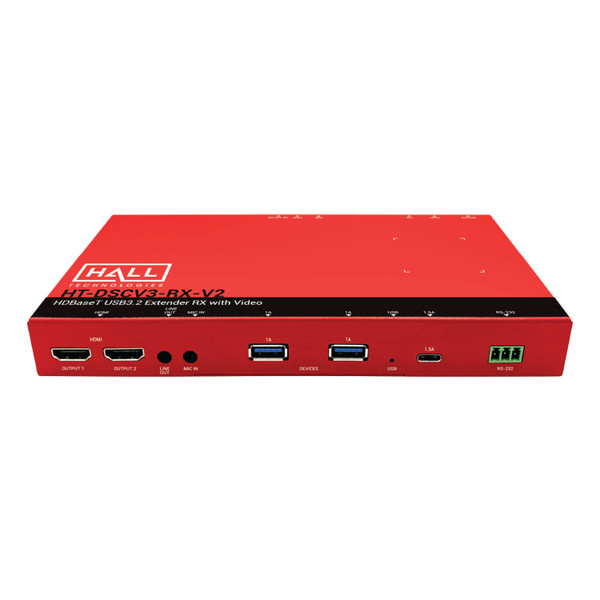 Hall Technologies HT-DSCV3-RX-V2 HDBaseT USB3.2 Extender RX with Video - Discovery Series