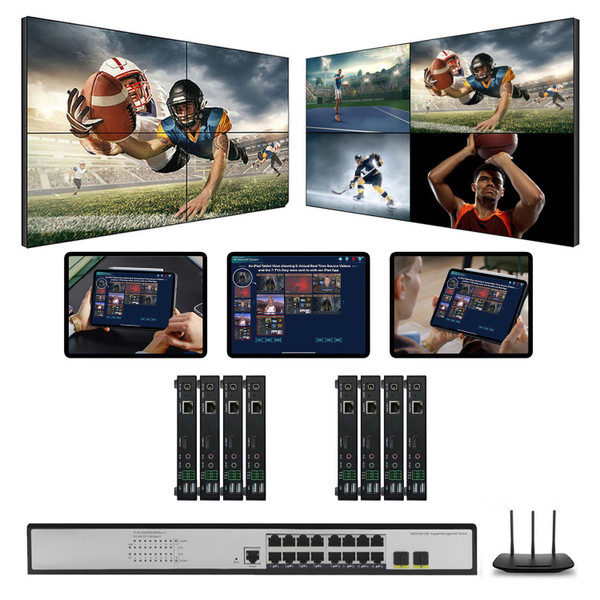1080p 4x4 AV Over IP Matrix Switcher w/Real Time iPad Video Preview