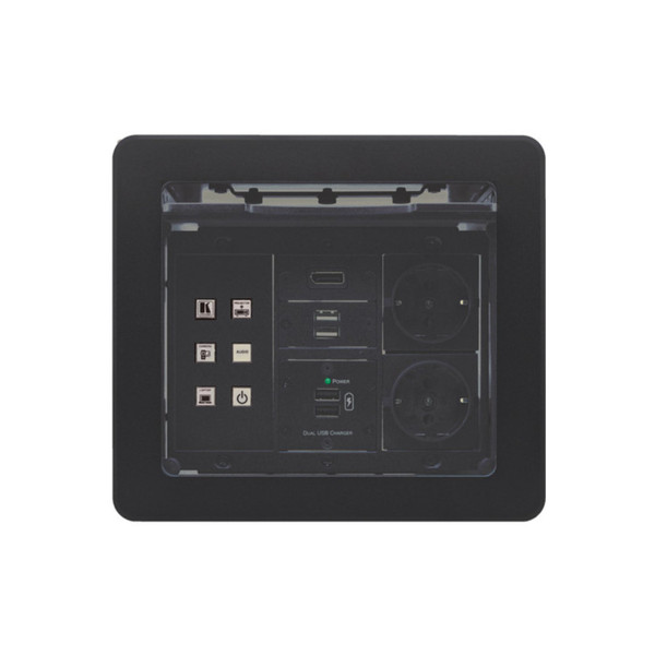 Kramer TBUS-1N(B) Table Mount Modular Multi-Connection Solution (Black Lid)