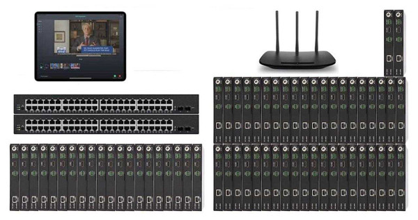 POE 20x42 HDMI Over IP Matrix Switcher w/iPad Real Time Video Preview
