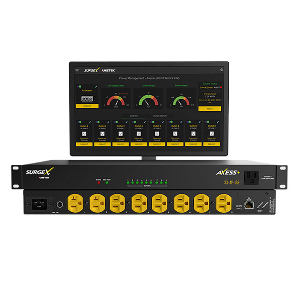 SurgeX SX-AP-169 Axess Plus 9 Outlet Rackmount 16A Surge Eliminator/Power Conditioner - IP Connected