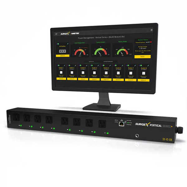 SurgeX SX-VS-128 Vertical Series Plus Smart 10A 8IEC Outlet PDU - No Surge Protection