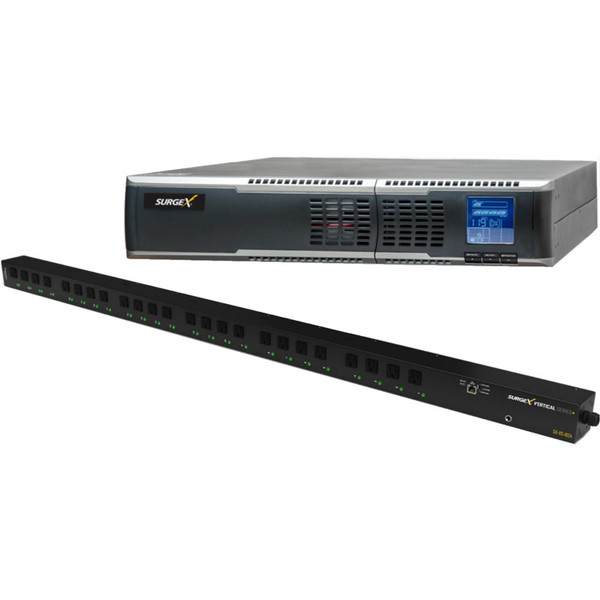 SurgeX SX-UPS2000VS24 Online Double Conversion 2000VA UPS Standalone with Vertical Series+ 12A 24-Outlet Smart PDU Bundle Promo