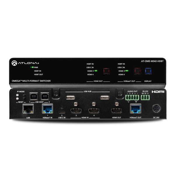 Atlona AT-OME-MS42-HDBT 4x2 Matrix Switcher With USB Hub & HDBaseT Input