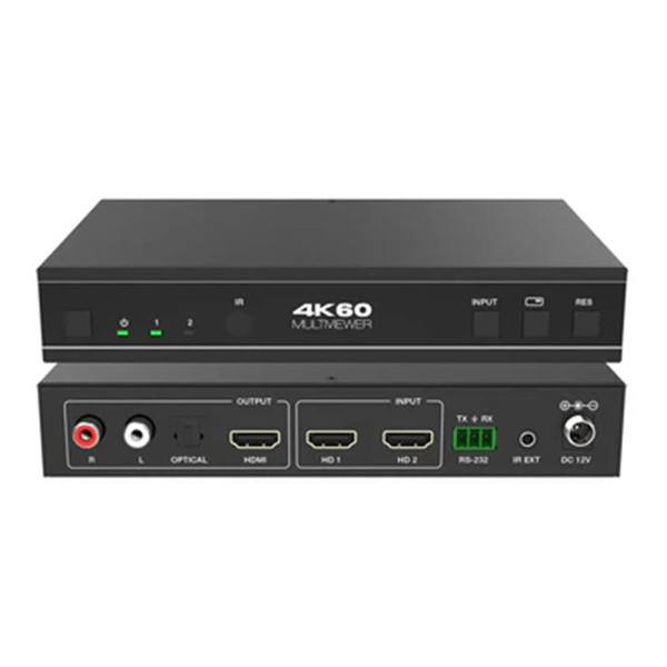 DVDO Switcher-21SS-MV 4K 2x1 Seamless HDMI Switcher with Multiview & Audio Output