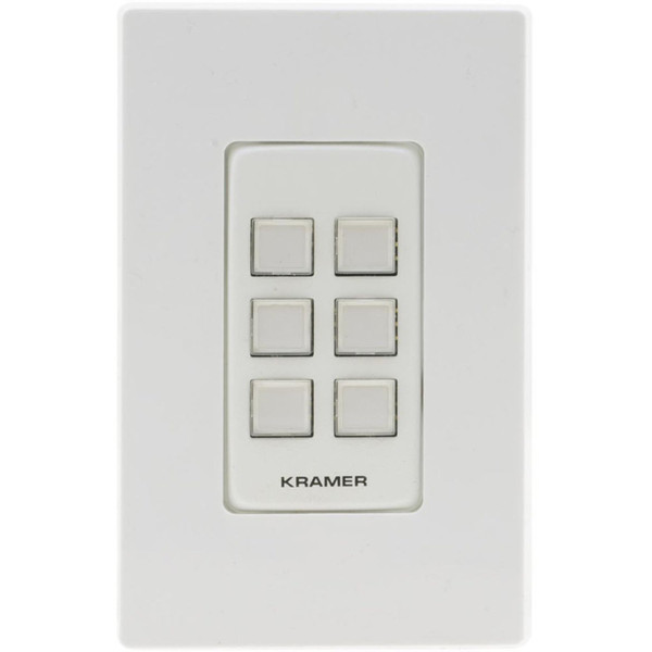 Kramer RC-206 6-Button I/O Control Keypad (White/Black)