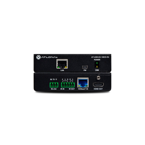 Atlona AT-UHD-EX-100CE-RX 4K/UHD HDMI Over 100 M HDBaseT Receiver With Ethernet