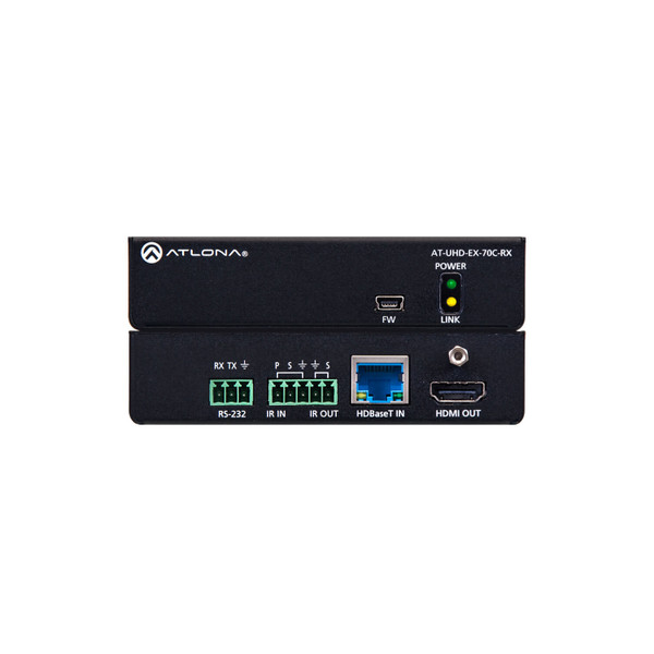 Atlona AT-UHD-EX-70C-RX 4K/UHD HDMI Over HDBaseT Receiver With Control & PoE